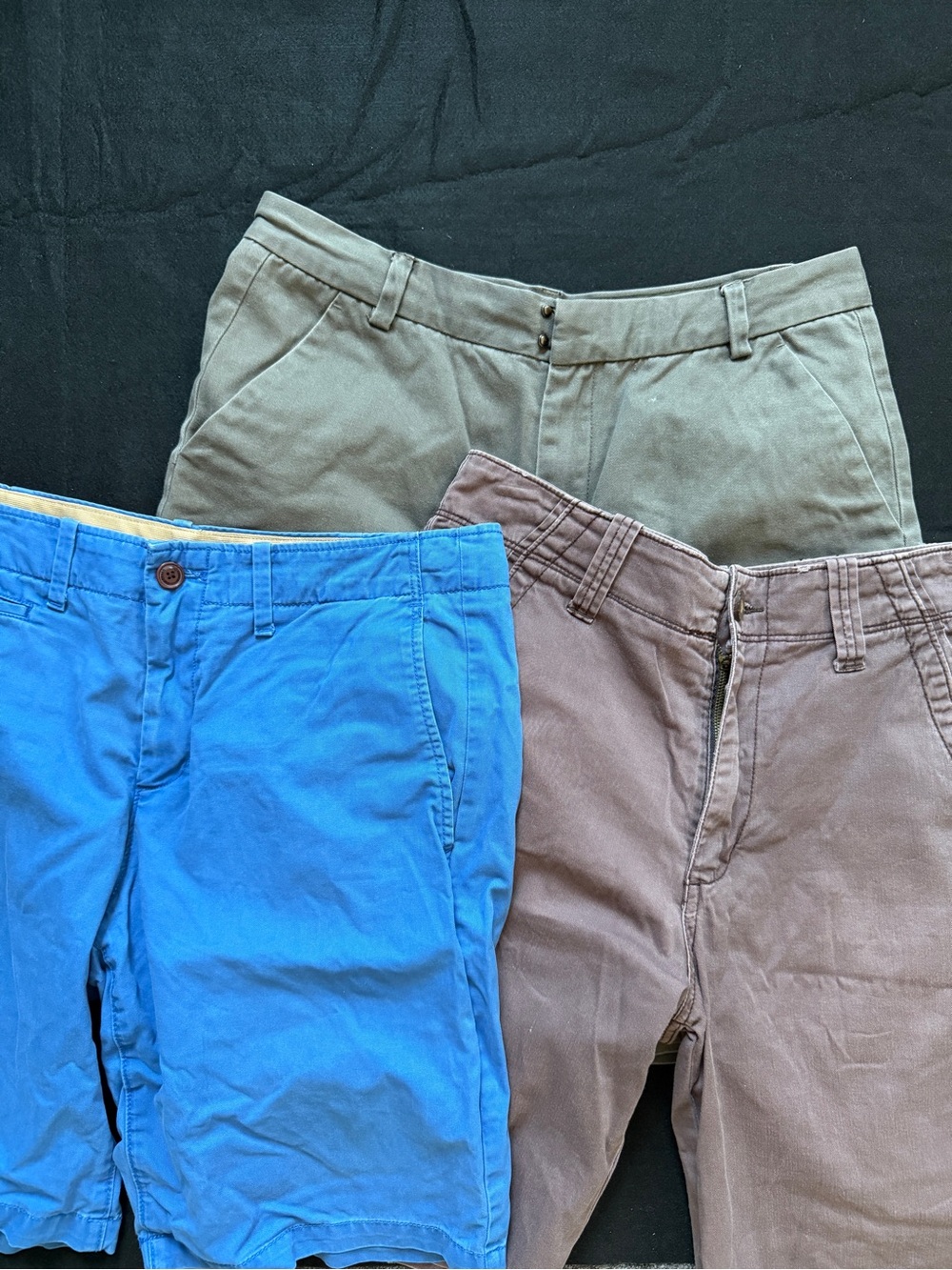 Lot Of 3 Men’s Shorts Blue Brown Green Size 33 34